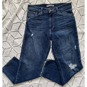 Joe's Jeans 28 Medium Wash Distressed Straight Stretch Women's Pants Comfortable